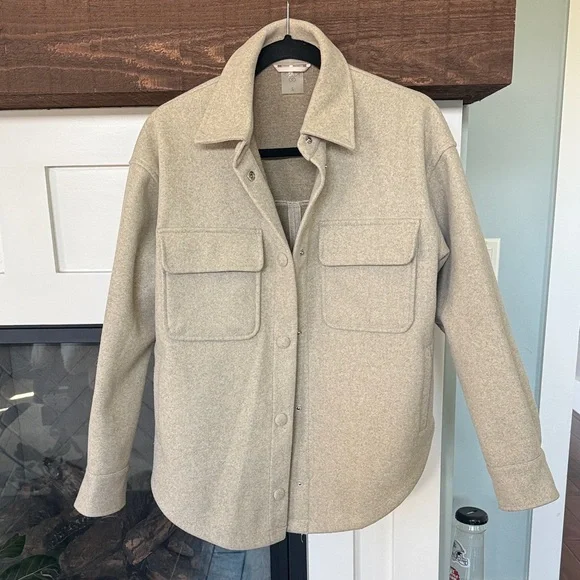CALIA by Carrie Underwood Beige Utility Shacket Jacket - Picture 1 of 4